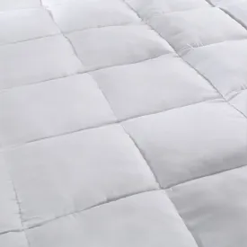 1000GSM Luxury Bamboo Fabric Gusset Mattress Pad Topper Cover | Queen | White