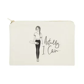 Actually, I Can Cotton Canvas Cosmetic Bag