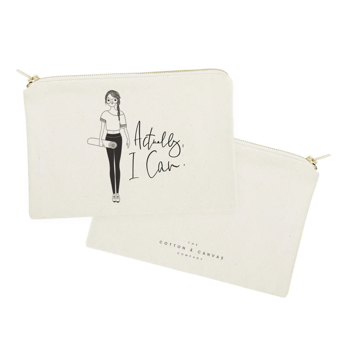 Actually, I Can Cotton Canvas Cosmetic Bag