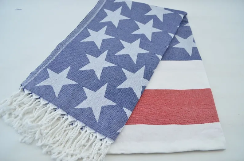 American Flag Turkish Towel