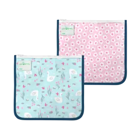 Green Sprouts Reusable Insulated Sandwich Bags (2 Pack) - Swan