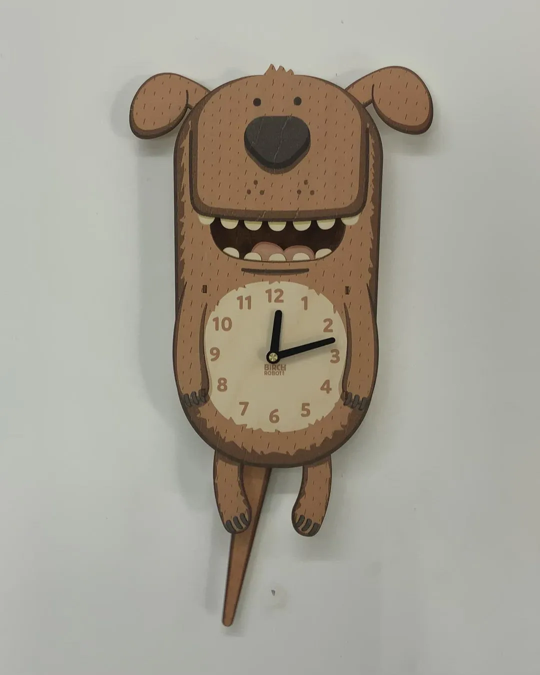 Pee Wee the Dog Double Pendulum Clock by Birch Robot