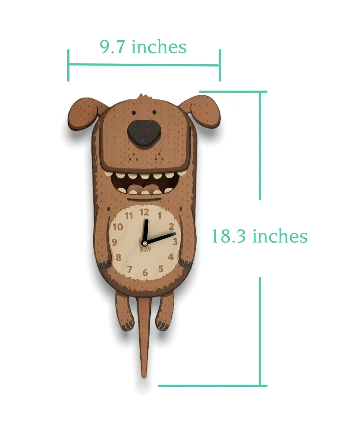 Pee Wee the Dog Double Pendulum Clock by Birch Robot