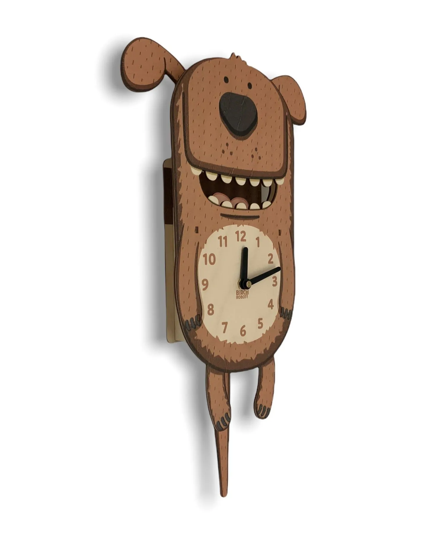 Pee Wee the Dog Double Pendulum Clock by Birch Robot