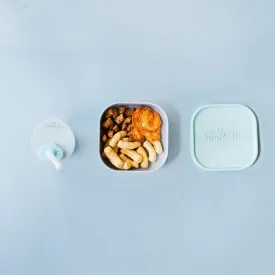 Sip & Snack- Suction Bowl with Sippy Cup Feeding Set Vanilla/Aqua