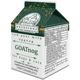Solutions Pet Products GoatNog Raw Frozen Goat Milk for Dogs and Cats
