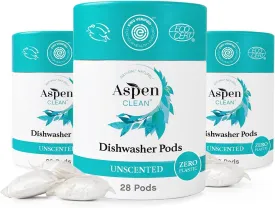 Unscented Dishwasher Pods, New and Improved Packaging, Zero Plastic, Vegan, Eco-Friendly, Natural Dishwasher Detergent